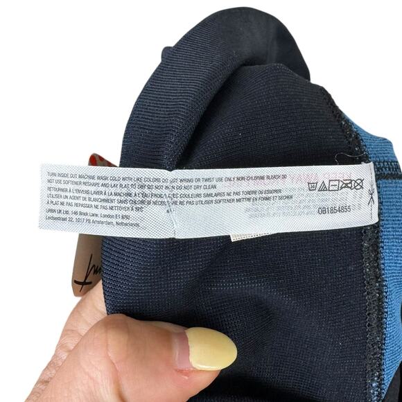 Free People Movement NWT M/L Blow Your Mind Leggings Black Blue High Waist - Picture 9 of 10